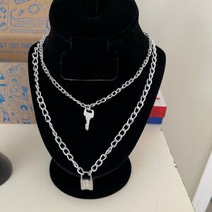 CHOORO Couple Lock Key Pendant Necklace Adjustable